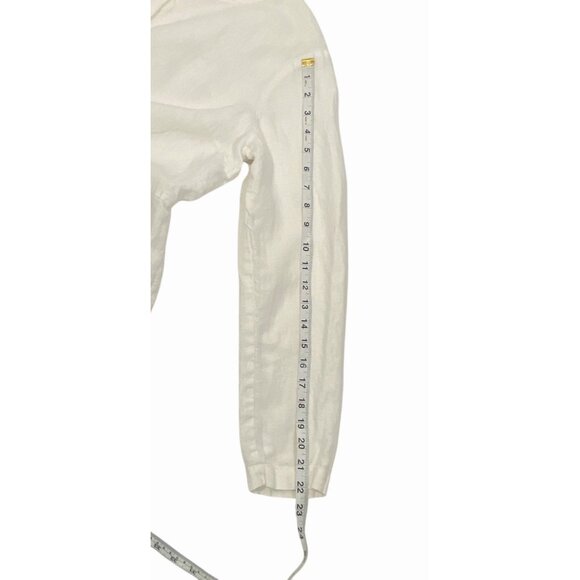 FLAX White Button-Down Long Sleeve linen Tunic Dress Pockets women’s S lagenlook - Picture 13 of 13